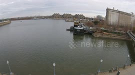 Drone footage of sewage being released in the Saint-Laurent River, Montreal