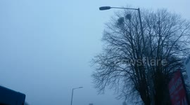 Fogs descends on High Wycombe, UK causing traffic delays
