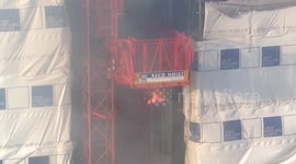 Fire inside Old Street building site