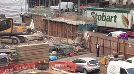 Evacuated building site at Spitalfields due to Ww2 bomb