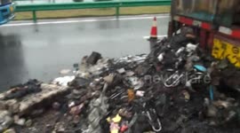 Delivery truck with 4,000 parcels catches fire following China Singles Day