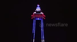 Blackpool Tower Goes Red, White and Blue