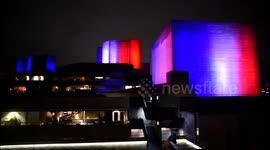 British Landmarks Turn Red, White And Blue