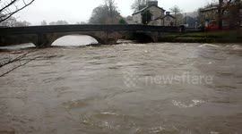 Flood waters in Kendal cumbria