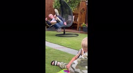 Old man epically falls off swinging chair *His Kids COULDN'T STOP LAUGHING!*