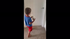 'Five-year-old boy beautifully takes care of his 10-month-old twin siblings'