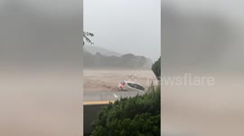 SUV swept away in raging South Korea floods during Typhoon Hinnamnor