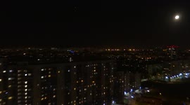 The Harvest Moon appeared over the city of St Petersburg, Russia
