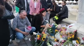 Ari Reid Who Is engaged to a member of the Spanish Royalty lays her own floral tributes to the Queen