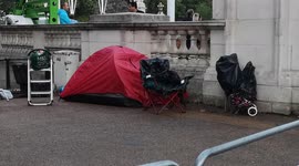 First camper secures spot for funeral procession of Queen Elizabeth