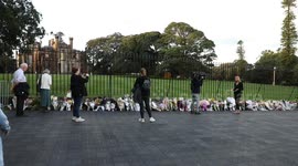 Flowers left for the Queen, Sydney, Australia