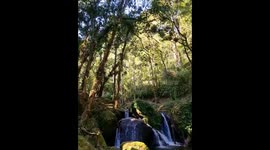 Beautiful waterfall in the countryside of Brazil.
