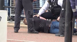 Man rugby tackled by police on the Mall moments before King Charles' arrival