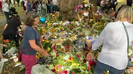 Thousands of people lay flowers in Green Park in tribute to the Queen.