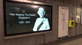 Tributes to Queen Elizabeth II at Westminster tube station in London
