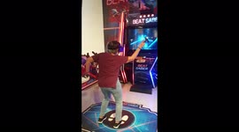 73 year old grandma killing it on Beat Saber!