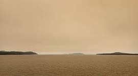 Wildfire Smoke In Swartz Bay, BC, Canada