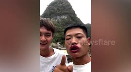 Man’s mouth swells to double its size after live hornet eating challenge goes wrong