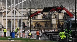 Preparations for Queen's funeral take place in Westminster, London