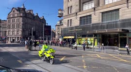 King Charles III cortege arriving in Edinburgh, UK