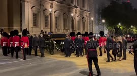 Rehearsal of Queens funeral parade from Buckingham Palace to Westminster