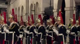 Rehearsal of Queens funeral parade from Buckingham Palace to Westminster