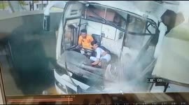Toll booth worker escapes after sleepy bus driver crashes into cabin in India