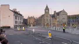 King Charles leaving Holyrood Palace in Edinburgh, UK