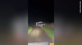 Police have been sent this video of a white van man who has been flytipping on a country lane