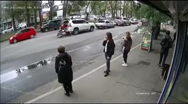 Teenage biker without driving licence slams into stationary car in Russia