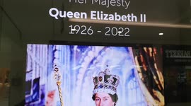 Tributes to the Queen along the high street in Eastbourne