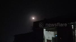 Night Sky Hyperlapse Full Moon in India. Moon moving in the night sky