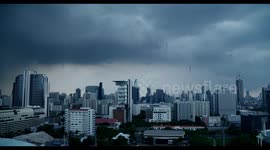 Bangkok Flooding: A Timelapse in Rainy season over the Skyline of Bangkok, Thailand