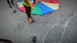 Clowns Entertain Children - Gaza