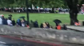 Huge crowds across the London, UK waiting for Queen's coffin arrival
