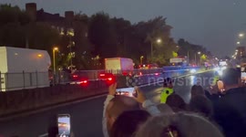 Queen's coffing driving through the London, UK