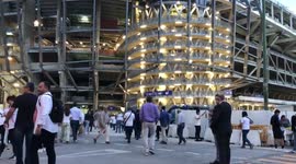 Santiago Bernabéu stadium minutes before UCL game between Real Madrid and RB Leipzig