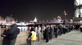 Queue to see Queen Elizabeth II lying in state as seen on the South Bank on Wednesday night