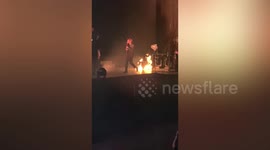 Pyro machine catches fire during Panic! at the Disco concert at Xcel Energy Center in St Paul, MN
