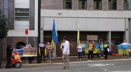 Ukrainians continue protest activity at Amnesty International Australia following release of report, which blames them
