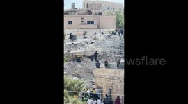For the third consecutive day, rescue teams continue searching for people trapped underneath the rubble of the collapsed building in Al-Weibdeh area in Amman.