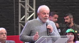 Former President Luiz Inácio Lula da Silva makes speech in Sao Paulo, Brazil