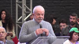 Former President Luiz Inácio Lula da Silva makes speech to supporters in Sao Paulo, Brazil