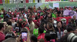 Former president Lula da Silva meets with supporters in Sao Paulo, Brazil