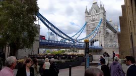 Queue to see Queen Elizabeth II lying in state going under iconic Tower Bridge on Thursday afternoon