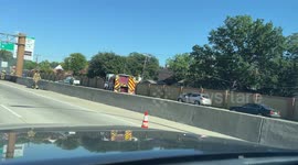 Single Vehicle Fire Along I635-E during Rush Hour in Dallas, TX