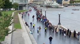 Huge queues continue around Tower Bridge as people wait for hours to see The Queen’s coffin