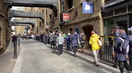 Huge queues continue around Tower Bridge as people wait for hours to see The Queen’s coffin