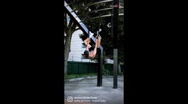 Calisthenics fanatic CRASHES hard while trying out a hands-free maneuver