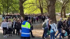 Thousands of people wait for hours in Southwark Park to join the queue for The Queen’s coffin